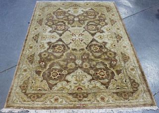 Vintage and Finely Woven Signed Oushak ? Carpet.