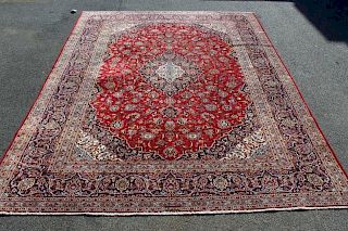Finely Woven Antique Roomsize Handmade Carpet