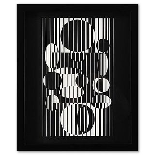 Victor Vasarely (1908-1997), "Iaca de la serie Lineaires" Framed 1973 Heliogravure Print with Letter of Authenticity