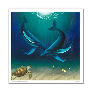 In the Company of Whales Limited Edition Giclee on Canvas by renowned artist WYLAND, Numbered and Hand Signed with Certificate of Authenticity.