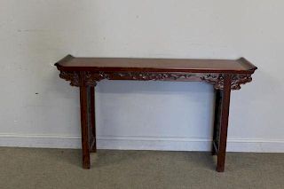 Carved Hardwood Asian Alter Table.