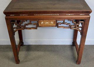 Chinese Hardwoord Alter Table with Bone Inlay.