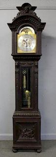 Tiffany & Co Highly Carved Tall Case Clock With