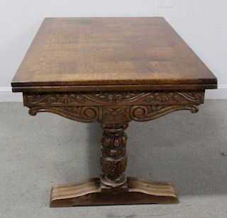 Tudor Style Oak Refractory Table with Parquetry