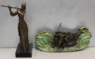 Lot Of 2 Vintage Bronzes 1 Of Moses Signed