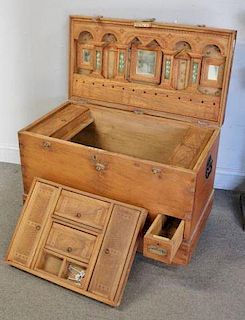 Anglo-Indian Teakwood Carved Chest.