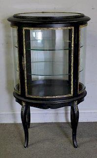 Louis XV Style Bronze Mounted Curved Glass Vitrine