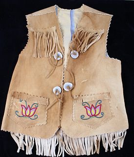 C. 1950 Montana Flathead Indian Beaded Men's Vest