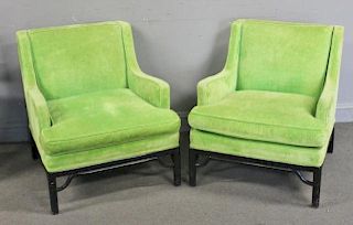 Midcentury Pair of Asian Modern Style Club Chairs.