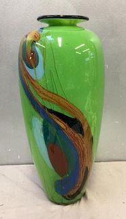 Modern Ioan Nemtoi Signed Art Glass Vase.