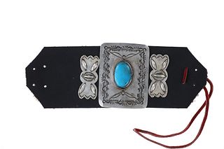 Navajo Ketoh Bow Guard Sterling Turquoise Bracelet