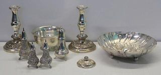 STERLING. Grouping of Repousse Sterling Items.