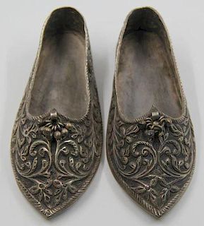 SILVER? Pair of Indian Silver Shoes.