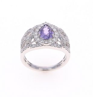 Art Deco Sapphire Diamond & Platinum Ring