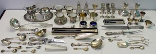 STERLING. Grouping of Silver Tablewares.