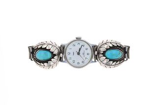Sterling Silver Turquoise & Timex Watch Band