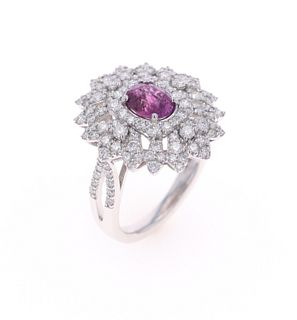 Kashmir Sapphire Diamond & Platinum Ring