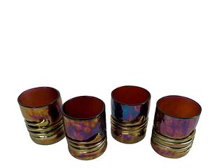 Esteban Prieto Studio Art Glass Set Of 4 Tumblers
