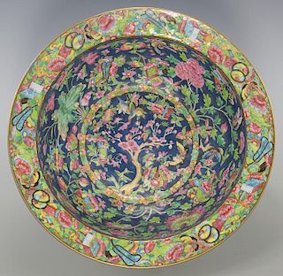 Large Chinese Famille Rose Enameled Bowl