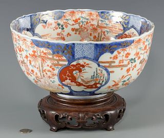 Imari Porcelain Punch Bowl, 19th C.