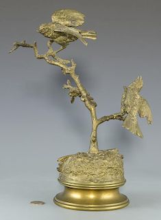 French F. Pautrot Bronze of Birds