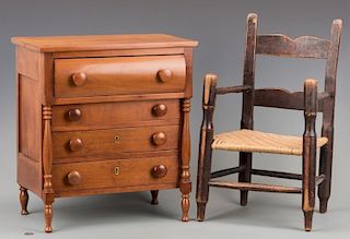 Miniature Chest of Drawers & Child's Chair