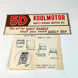 Vintage Koolmotor Motor Oil Display Sign