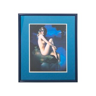 Vintage Rolf Armstrong Art Print, Nude Lady In Water