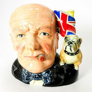 Winston Churchill D6907 (Union Jack and Bulldog Handle) - Large - Royal Doulton Character Jug