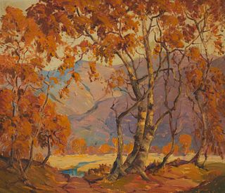 Clifford Park Baldwin (1889 -1961), "Rainbow Valley," Oil on canvas, 1938, 26" H x 30" W