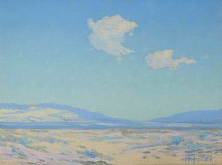 Harry B. Wagoner (1889-1950), Desert landscape, Oil on canvas laid to Masonite, 6" H x 8" W