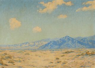 Harry B. Wagoner (1889-1950), Desert landscape, Oil on canvas laid to Masonite, 12" H x 16" W