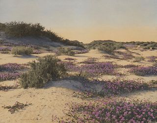 Stephen H.Willard (1894-1966), "Springtime on the Desert," 1920, Photograph with hand-painting on artist board, Sight: 15.25" H x 19.25" W