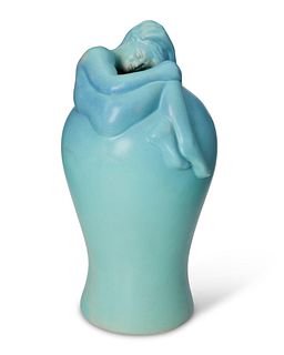 A Van Briggle "Despondency" pottery vase