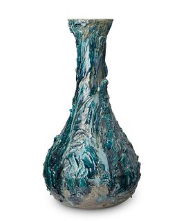 A glazed pottery vase
