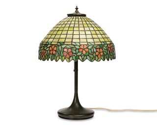 An Arts & Crafts-style leaded glass table lamp