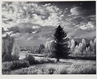Howard Bond (b. 1931), "The Tetons and The Snake River, Wyoming," 1980, Gelatin silver print on paper, Image/Sheet: 15" H x 19.5" W