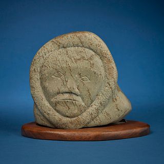 Mannumi Shaqu (1917-2000, Inuit; Cape Dorset/Kinngait), Carved head figure
