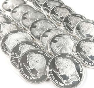 (100-coins) Buffalo .999 Silver 1 ozt. Rounds