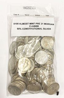 (100) 1878-1904 Almost Mint Morgan Silver Dollar