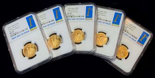 (10) 2021 $10 Gold Eagle Type 2 First Day NGC MS70