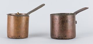 2 19th Cent. Copper Pots, 1 signed