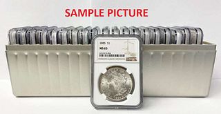 Box (20-coins) Mixed Date & MM NGC MS63 Morgan Silver Dollar