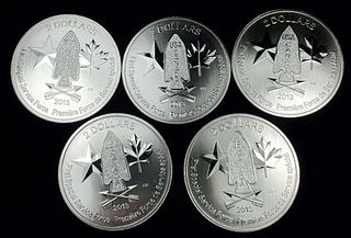 (5) 2013 Canada $2 First Special Service Force 3/4 ozt .9999 Silver