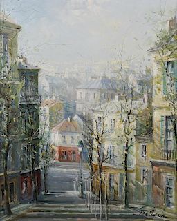 Lucien Delarue, Oil on Linen, Paris Street Scene