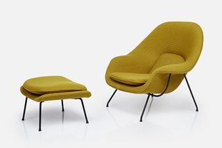 Eero Saarinen, Early 'Womb' Chair and Ottoman (2)