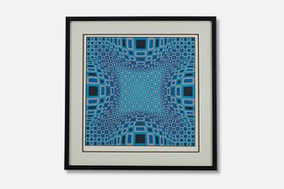 Victor Vasarely, 'Enigma, Four Blue Spheres' Print
