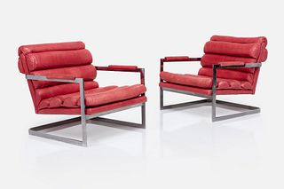 Milo Baughman Style, Lounge Chairs (2)