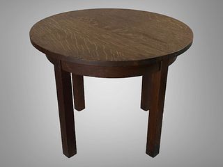 Arts and Crafts Small Circular Table Unmarked
