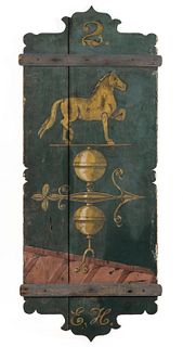 FOLK ART PAINTED WOODEN LIVERY STABLE SIGN